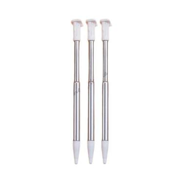 Imagem de Caneta Stylus Ajustável De Metal Branca (3 Unidades) Para 3DS XL LL 2D
