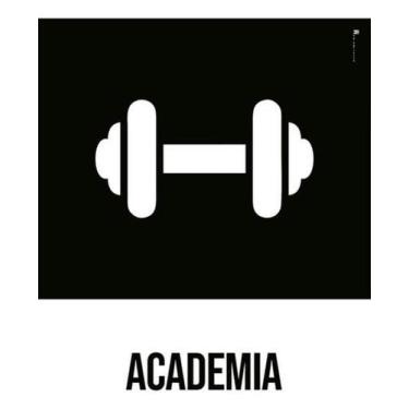 Imagem de Kit 3 Placas Desenho Academia 27X35 - Sinalizo