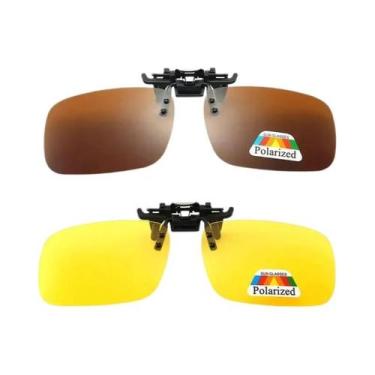 Imagem de Óculos De Sol Polarizados Com Clip-on De 4 Cores, Lentes Cinza UV 380,