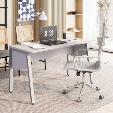 Imagem de Mesa Escrivaninha com 135cm Industrial Tampo Chanfrado e Pés Metálicos