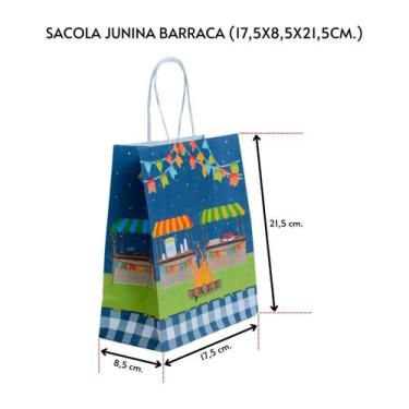Imagem de Sacola para presente kraft barraca 17,5x8,5x21,5 c/ 50 un. - TAMAROZZI