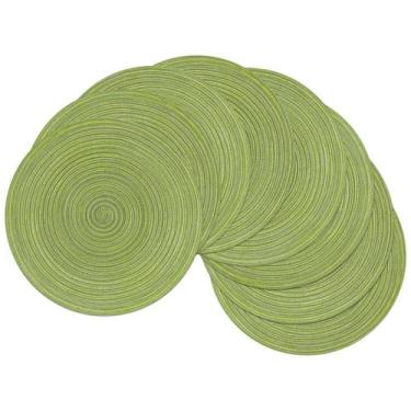 Imagem de Placemats SHACOS, conjunto redondo de 8 tecidos trançados laváveis de 