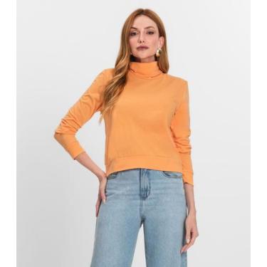 Imagem de Moletom Gola Alta Infinita Cor Feminino Laranja, G, Laranja