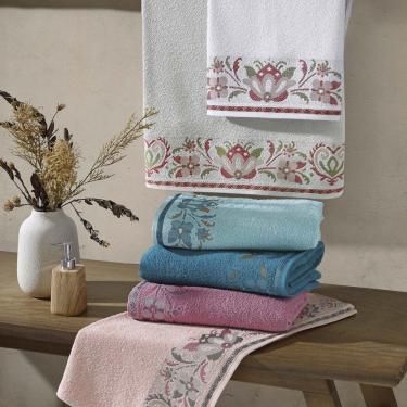 Imagem de Toalha De Rosto Lotus 75cm X 45cm 340g/m² 1 Peça 100% Algodão - Azul Petróleo