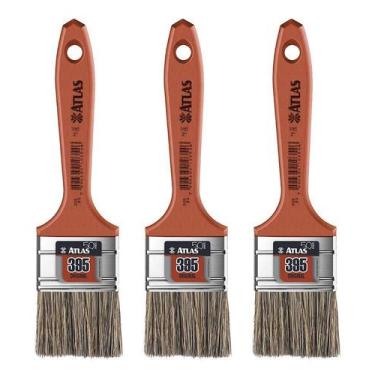 Imagem de Kit 3 Trincha Pincel Para Pintura Atlas Media 395 2 Polegadas Gris Pin