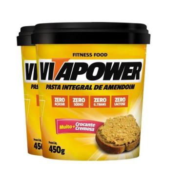 Imagem de Kit 2 Pasta De Amendoim Vitapower Integral Crocante 450G - Vitafor