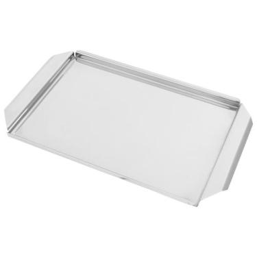 Imagem de Bandeja de Aço Inox Prime Retangular 40x25cm Bebida Servir Organizar C