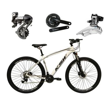 Imagem de  Bicicleta Aro 29 Ksw Xlt Alumínio Câmbio Traseiro Shimano Alívio e Altus 27v Freio Hidráulico Garfo Com Trava - Branco