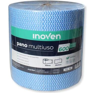 Imagem de Inoven Pano Multiuso Tipo Perfex Limpeza Picotado Rolo 300m Cor Azul 28x50cm