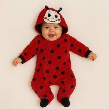 Imagem de Macacão Infantil Plush Bebê Fantasia Manga E Capuz Temático - - BEBE E