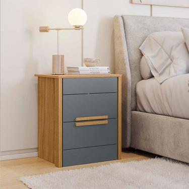 Imagem de Mesa de Cabeceira Ambiente Dhara Freijó Cinza - Moval