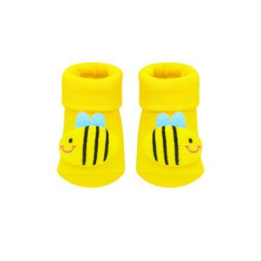 Imagem de Meia Antiderrapante para Bebê 0 a 12 Meses 3d Bichinhos - Plin Baby, A