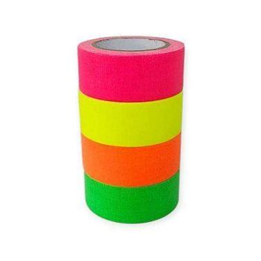 Imagem de Kit de 4 Rolos de Fita Tecido Gaffer Tesa 24mm x 5m Fluorescente - tes