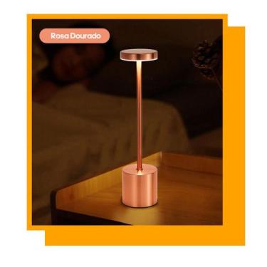 Imagem de Luminária de Mesa 3 Tons Cabeceira Luxuosa Abajur Recarregável Escriva