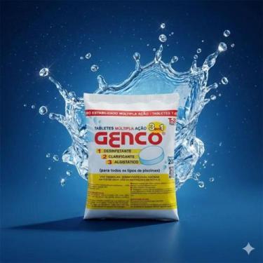 Imagem de Pastilha 200g Genco 3 Em 1 Multipla Ação Desinfeta E Clarifica Ativo T