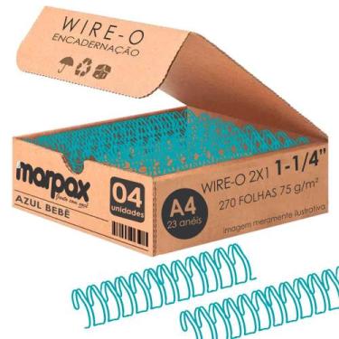 Imagem de Wire-o para Encadernação 2X1 A4 Azul Bebê 1 1/4 270fls 04un - Marpax