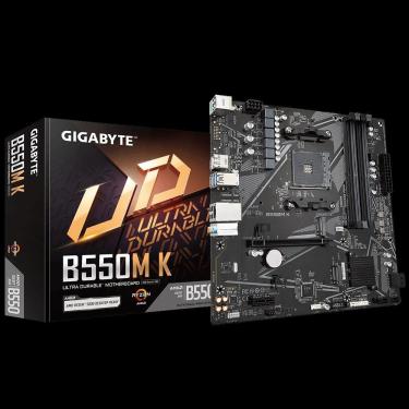 Imagem de Placa-mãe B550M K AM4 com 4x DDR4 Até 128GB, 4 SATA, 2 M.2, USB 3.2, HDMI para Pcs de Alto Desempenho Gigabyte