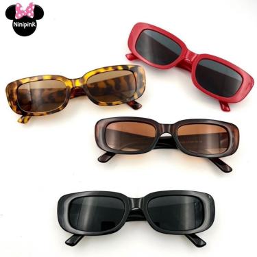 Imagem de Óculos de Sol Infantil OEM Retro Vintage Retangular Quadrado Hype Rap Moda em Policarbo...
