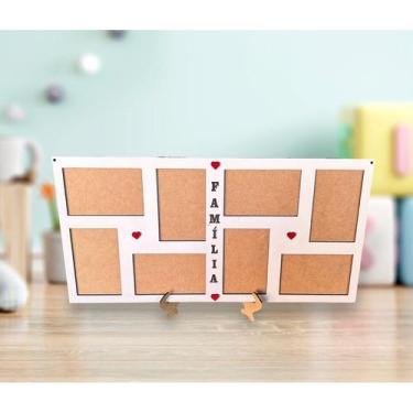 Imagem de porta retrato para 4 fotos 10x15 Opções:8 fotos branco - personalizado