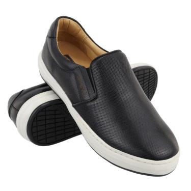 Imagem de Sapatênis Masculino Iate 100% Couro Floater Preto Art Nobre - 3102-Masculino