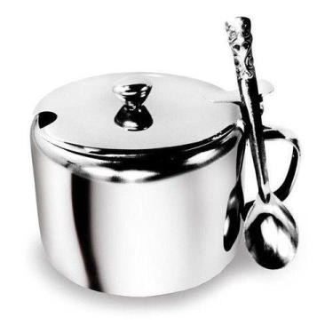 Imagem de Açucareiro Em Aço Inox Com Colher Tampa e Alça Linha Luxo - Art House