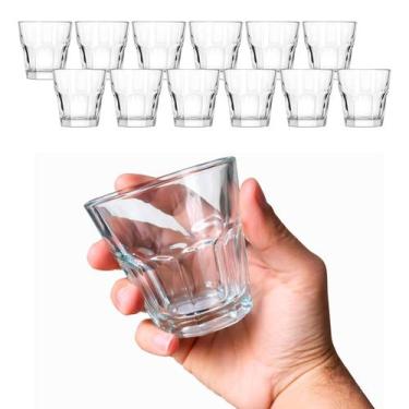 Imagem de Jogo 24 Copos Baixo De Vidro Facetado Café Dose Bar 150ml - CLICK HOUS