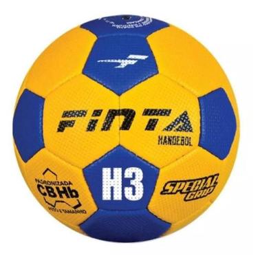 Imagem de Bola De Handball Handebol Finta H3 Maculino - Oficial Cor:Amarelo/Azul