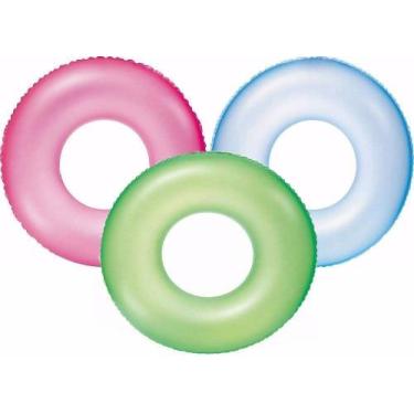 Imagem de Boia Circular Neon Transparente 51cm Kit 3 Unidades Bestway