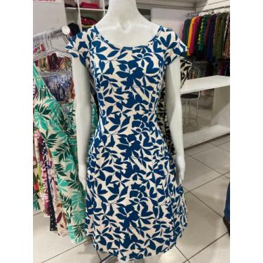 Imagem de Vestido Florido Longo - ViscoLycra, Azul, G