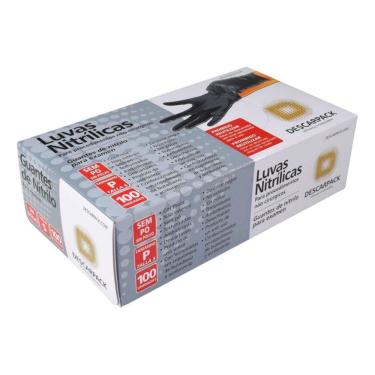Imagem de Luva Nitrílica Descartável Descarpack Nitrílica sem Pó Preta para Procedimentos Não Inv...