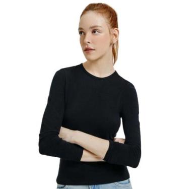 Imagem de Blusa hering manga longa ref: o2qy feminino, Preto, XG