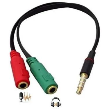 Imagem de Cabo Adaptador P3 Macho Para 2 P2 Fêmea 3,5mm - Fone/microfone - RPC