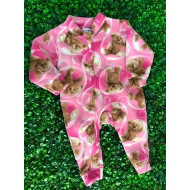 Imagem de Macacão Infantil Fem Soft Diversos - GENTE MIÚDA, M, Rosa urso