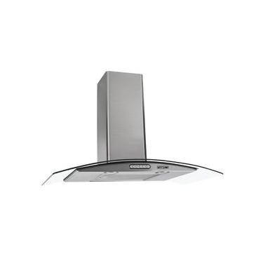 Imagem de Coifa de Parede Fogatti Vidro Curvo Duto Slim 75cm Inox com LED Exaustor Depurador 110V