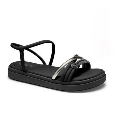 Imagem de Sandália mississipi flatform feminina calce fácil dakota, Preto, 36