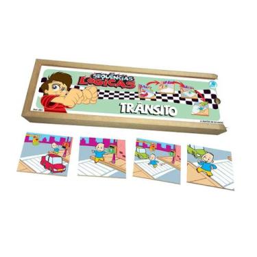 Imagem de Sequencia Lógica Transito Imagens Aprender Brinquedo Educativo - Simqu