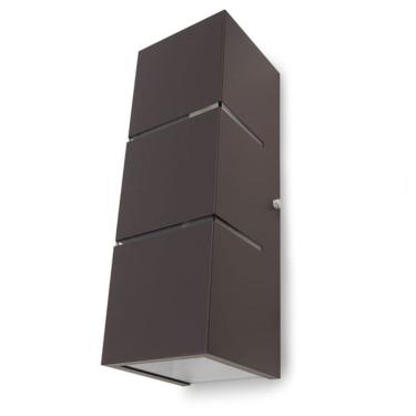 Imagem de Arandela AR118-2 Efeito Cima Baixo com Alumínio Marrom Hansa 2 Lâmpadas G9 40W Bivolt