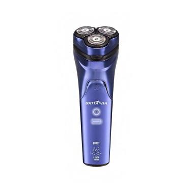 Imagem de Barbeador Elétrico Britânia BBA07 Aparador de Barba Lâmina Aço Inoxidável sem Fio à Prova d'Água Azul Cromado Bivolt