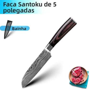 Imagem de Conjunto De Facas De Cozinha Em Aço Inoxidável De Alto Carbono Damascu