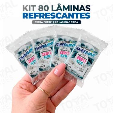 Imagem de Kit 80 Lâminas Refrescante Zero Açúcar Papermint Sabores Variados Háli
