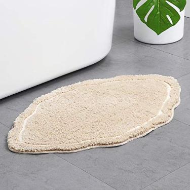 Imagem de Tapete de banheiro antiderrapante macio absorvente de água, tapete de chuveiro flocado em forma de nuvem para sala de estar, banheiro, varanda, entrada, lavagem, 5080 cm, café claro, 5080 cm