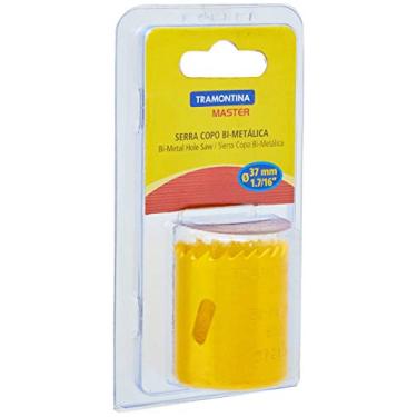 Imagem de Tramontina 42620037, Serra Copo Bi Metálica 37Mm 1.7/16, Dentes Aço Rápido HSS, Pintura Eletrostática, Rosca 1/2'', Amarelo