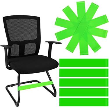 Imagem de 24 peças de faixas de cadeira verdes para exercícios elásticos para os pés, faixas de cadeira Fidget para crianças, atenção ao foco, exercícios, estudantes, faixa de borracha para cadeiras