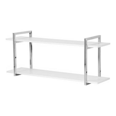 Imagem de Nicho Cozinha Cromado com Prateleiras Branco 120cm