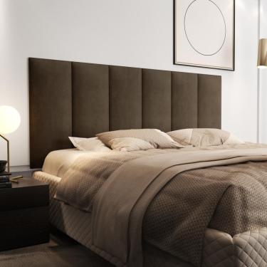 Imagem de Cabeceira Casal Queen Box 1,60 Julia - Marrom - RPM Móveis