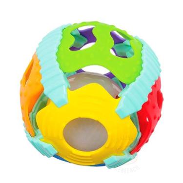 Imagem de Brinquedo Bebê Baby Ball Bola Colorida Multi Textura Com Luz E Som - B