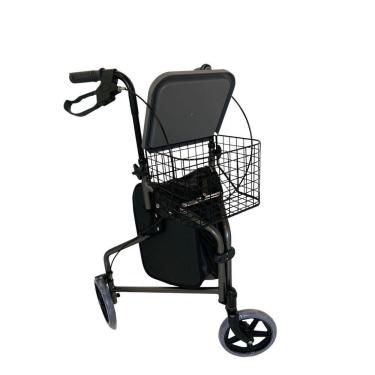 Imagem de Mbrla891L - Andador Em Aluminio De 03 Rodas Prata Com Cesto