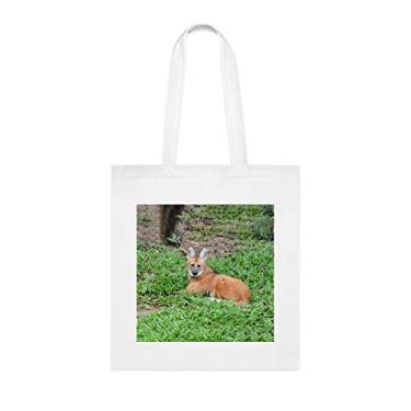 Imagem de SpreadPassion Sacola de lobo-guará para presente, bolsa de ombro de lobo-guará reutilizável, ideia de presente de cesta de aniversário e Natal, presente para ela, presente para ele, bolsa feminina