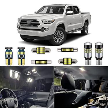 Imagem de AUTOGINE Kit de luzes interiores de LED branco 6000 K super brilhante para Toyota Tacoma 2016 2017 2019 2020 + Ferramenta de instalação