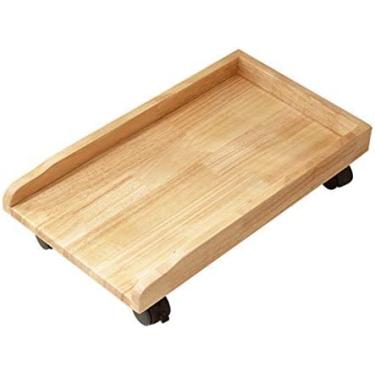 Imagem de KRASS Suporte de CPU Capa de madeira para CPU Suporte de chão Suporte de CPU Móvel Suporte de CPU Suporte de Torre de Anfitrião de Mesa com 4 Rodas de Rodízio e Moldura Protetora Suporte de PC, Natural, Collector88